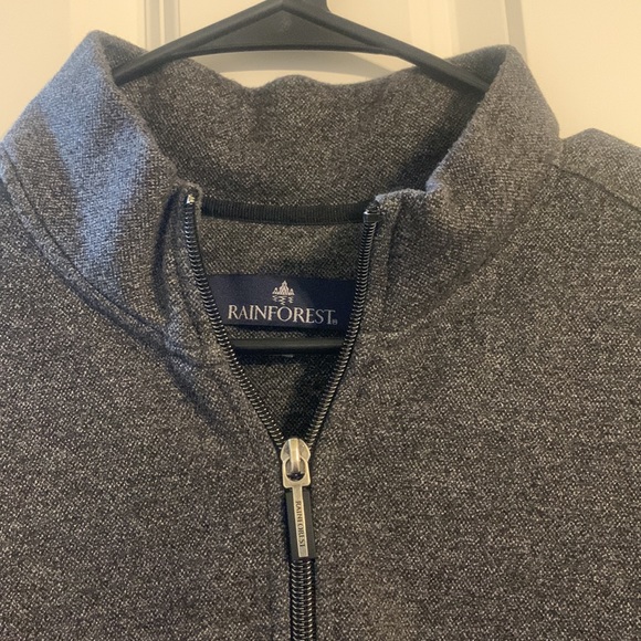 Mens gray/black quarter zip sweater - Picture 2 of 5